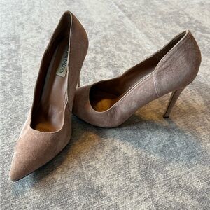 Elegant Brown Suede Women's Heels